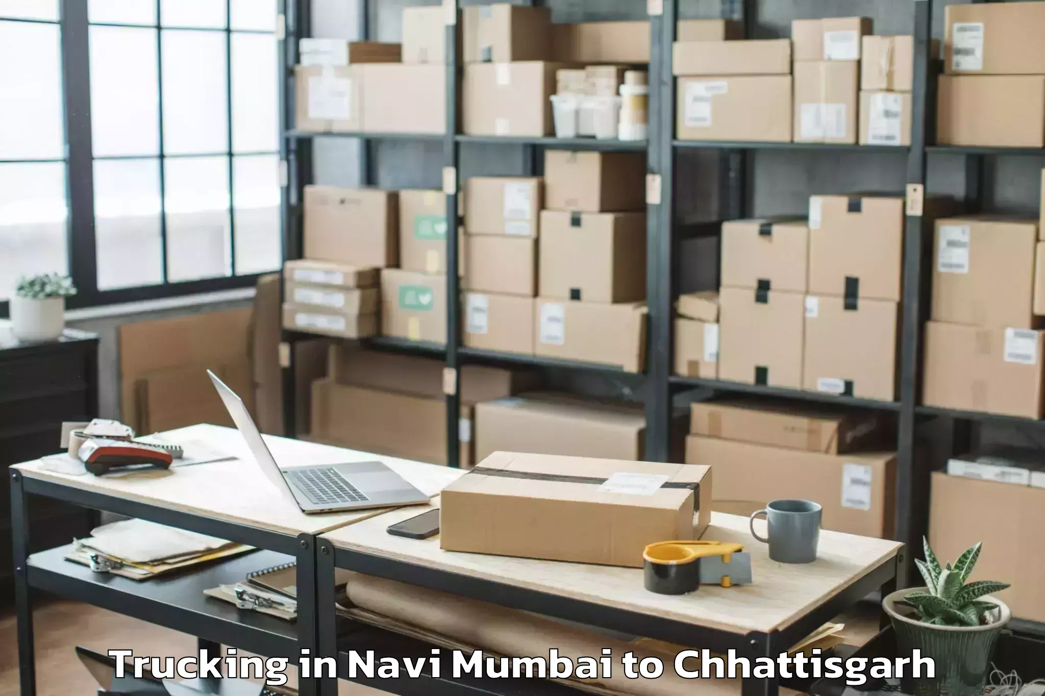 Hassle-Free Navi Mumbai to Mainpat Trucking